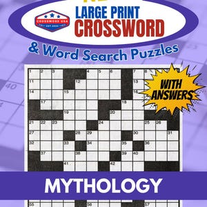 Mythology Crossword Puzzle Book | 1900+ Words | Large Print | Gods, Heroes & Creatures