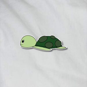 Autocollant en vinyle mat tortue waterproof - Sticker tortue de mer - Sticker décoratif - Papeterie - Kawaii - Sticker résistant à l'eau