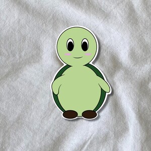 Autocollant en vinyle mat tortue waterproof - Sticker tortue mignonne - Sticker décoratif - Papeterie - Kawaii - Sticker résistant à l'eau