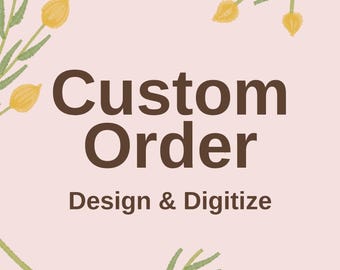 Custom Order Embroidery Design Request, Design Digitize Embroidery Design, Custom Logo Kids Handwriting Outline Couple Machine Embroidery
