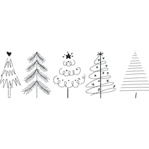 Christmas Trees Embroidery Designs Christmas Machine Embroidery Stitch File Trendy Embroidery Christmas Tree Xmas Tree Line Art Quick Stitch