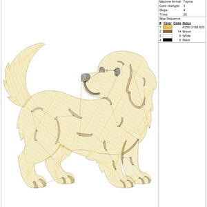 Four Golden Retriever Embroidery pes dst exp jef Dog Machine Embroidery Design, Puppy Poses Lineup Download, Animal Lover Gift Border Runner image 15