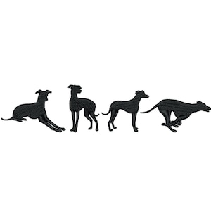 Greyhound Embroidery Designs Pattern pes dst jef Pet Machine Embroidery Design File Dog Mom Dog Dad One Color Silhouette Digital Download