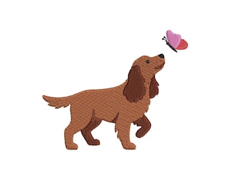 Butterfly Spaniel Dog Embroidery Design Cocker Spaniel Spring Puppy Pet Machine Embroidery Designs Dog Digital Download pes dst jef Summer