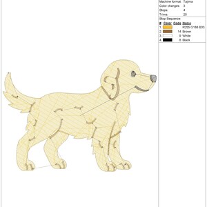 Four Golden Retriever Embroidery pes dst exp jef Dog Machine Embroidery Design, Puppy Poses Lineup Download, Animal Lover Gift Border Runner image 12