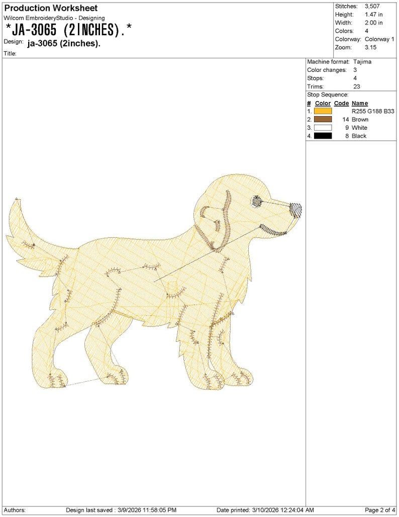 Four Golden Retriever Embroidery pes dst exp jef Dog Machine Embroidery Design, Puppy Poses Lineup Download, Animal Lover Gift Border Runner image 13
