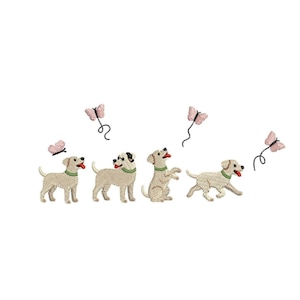 Mutt Dog Embroidery pes dst exp hus inb jef sew vp3 xxx Mini Mix Pitbull Machine Embroidery Design, White Dog Puppy Digital File Download