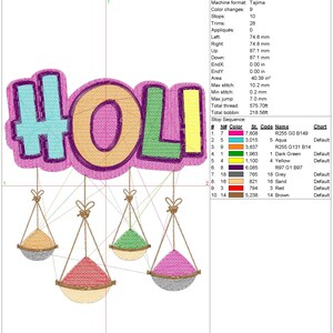 Holi Indian Embroidery Design 6 Sizes, Desi Festival of Colors Machine ...