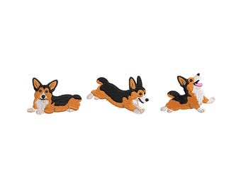 Corgi Dog Embroidery Design, Corgi pes File, Dog Lover Machine Embroidery Pattern, Playful Puppy Instant Digital Download File Multi-format