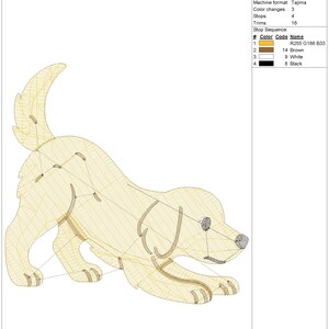 Four Golden Retriever Embroidery pes dst exp jef Dog Machine Embroidery Design, Puppy Poses Lineup Download, Animal Lover Gift Border Runner image 19