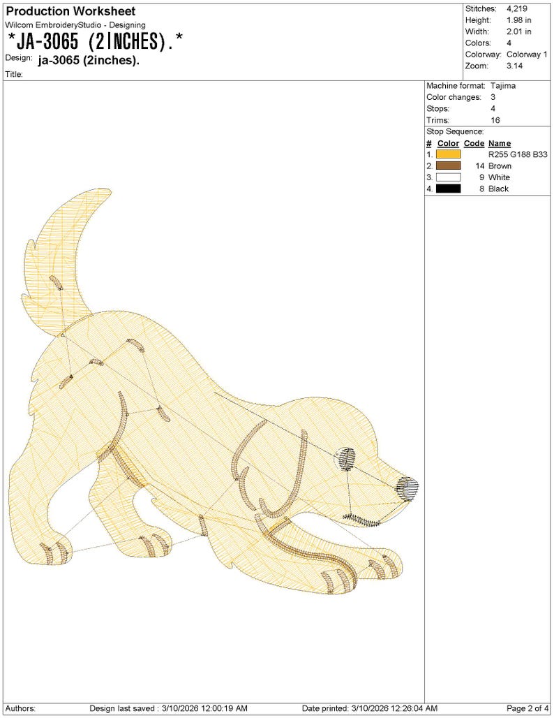 Four Golden Retriever Embroidery pes dst exp jef Dog Machine Embroidery Design, Puppy Poses Lineup Download, Animal Lover Gift Border Runner image 19
