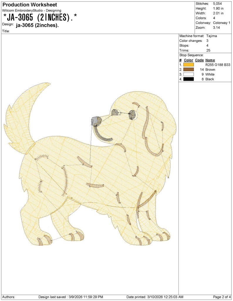 Four Golden Retriever Embroidery pes dst exp jef Dog Machine Embroidery Design, Puppy Poses Lineup Download, Animal Lover Gift Border Runner image 16