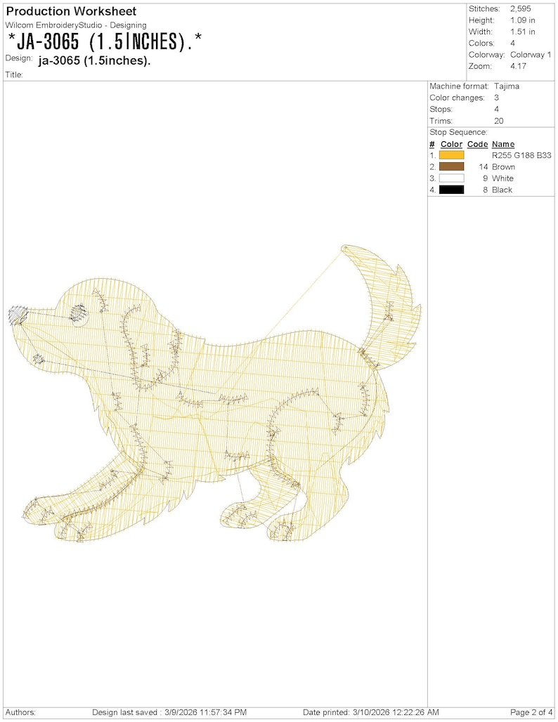 Four Golden Retriever Embroidery pes dst exp jef Dog Machine Embroidery Design, Puppy Poses Lineup Download, Animal Lover Gift Border Runner image 8