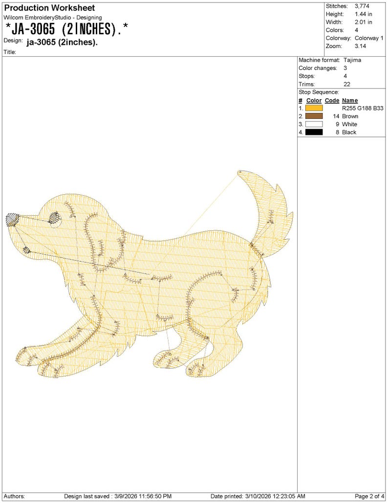 Four Golden Retriever Embroidery pes dst exp jef Dog Machine Embroidery Design, Puppy Poses Lineup Download, Animal Lover Gift Border Runner image 10