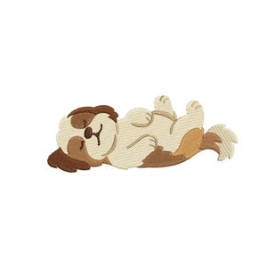Shih Tzu Dog Embroidery Design 3 Sizes, Sleeping Puppy Embroidery 5 Poses, Cute Mini Dog Design, Machine Embroidery Design, Pet Lover File