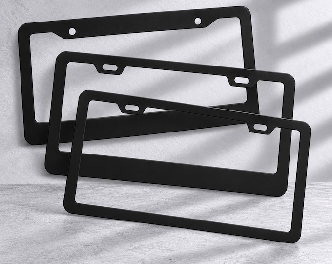 Non-Personalized License Plate Frame in Matte Black | Stainless Steel Frame