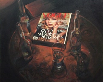 Fabulous Fall Passions vogue cover, Original oil on canvas