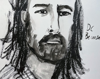 Portrait of David Cloud Berman, Original work on paper, 11" x 14"