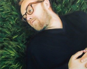 Portrait of Matt, Original oil on cradled wood panel