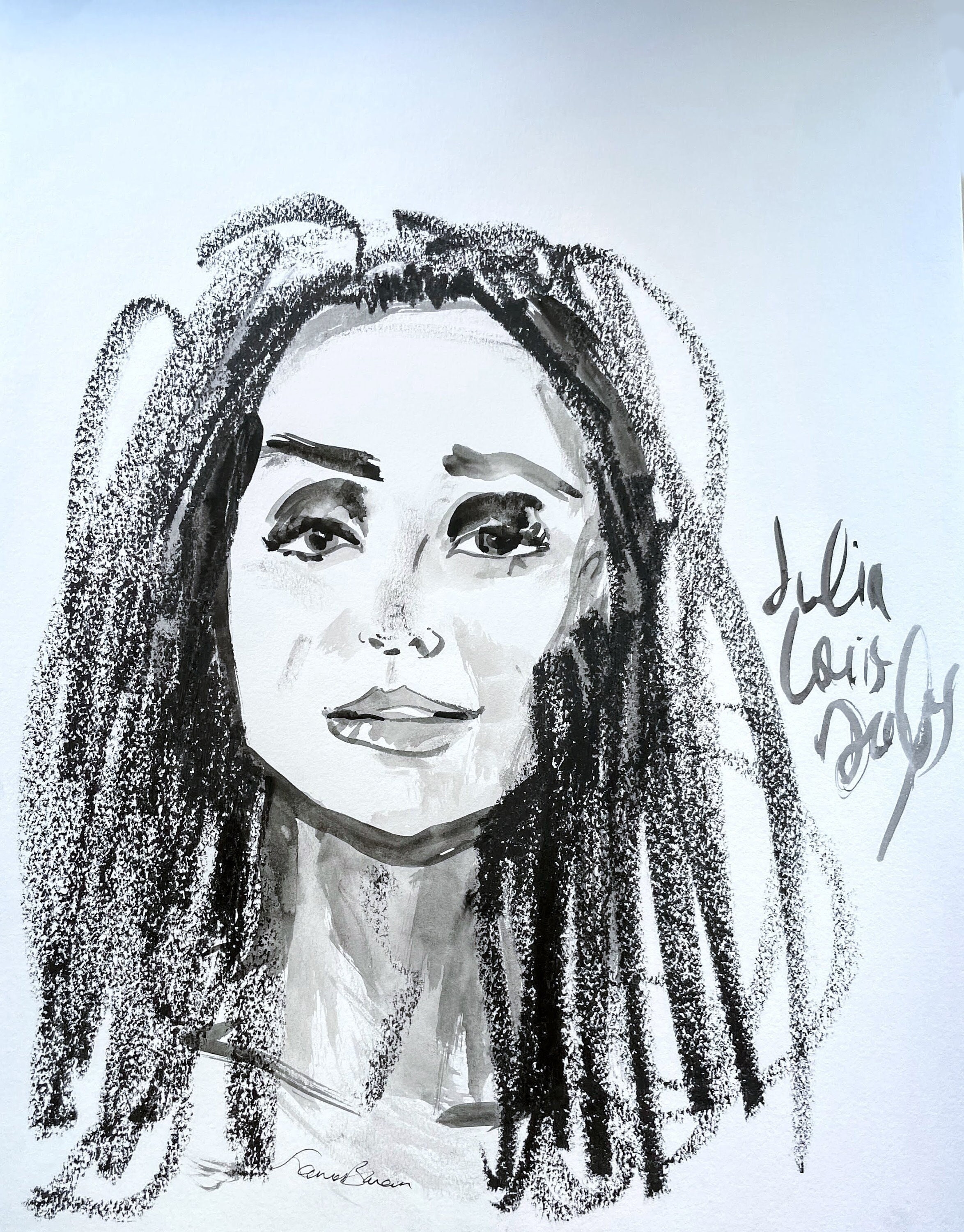 Portrait of Julia Louis Dreyfus Original Work on Paper 