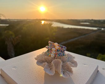 handmade cute beaded bracelet, pearl bracelets, ocean jewelry, preppy, cute clay bead bracelet, summer jewelry, summer bracelet