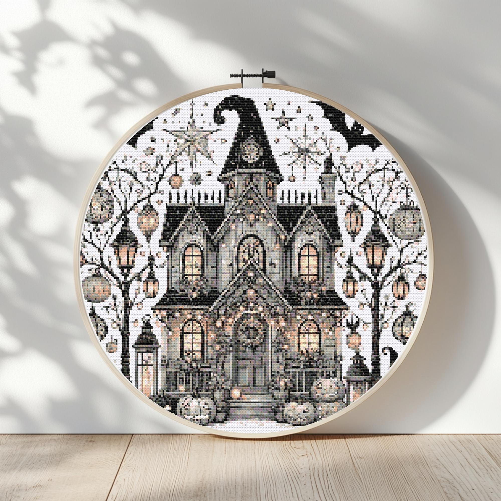 Haunted House Halloween Cross Stitch Pattern - PDF Digital Download ...
