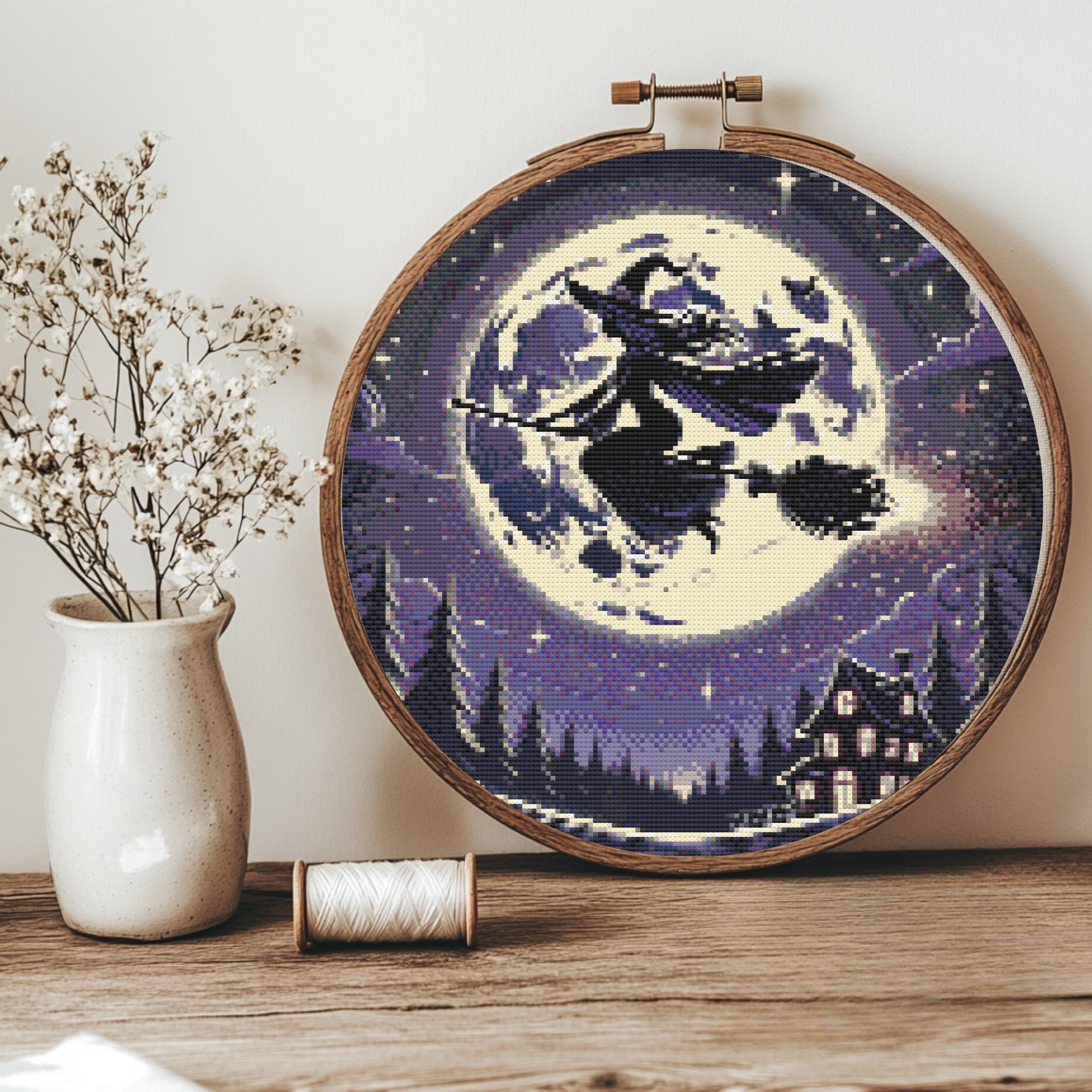 Witch Cross Stitch Pattern - Spooky Halloween PDF - Digital Download ...