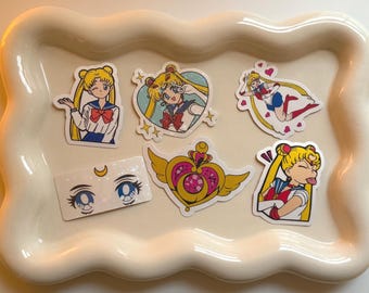 Magical Girl Anime Sticker Set Kawaii Vinyl Stickers Cute Moon Aesthetic Decals for Laptop Journal Planner