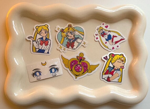 Magical Girl Anime Sticker Set Kawaii Vinyl Stickers Cute Moon Aesthetic Decals for Laptop Journal Planner