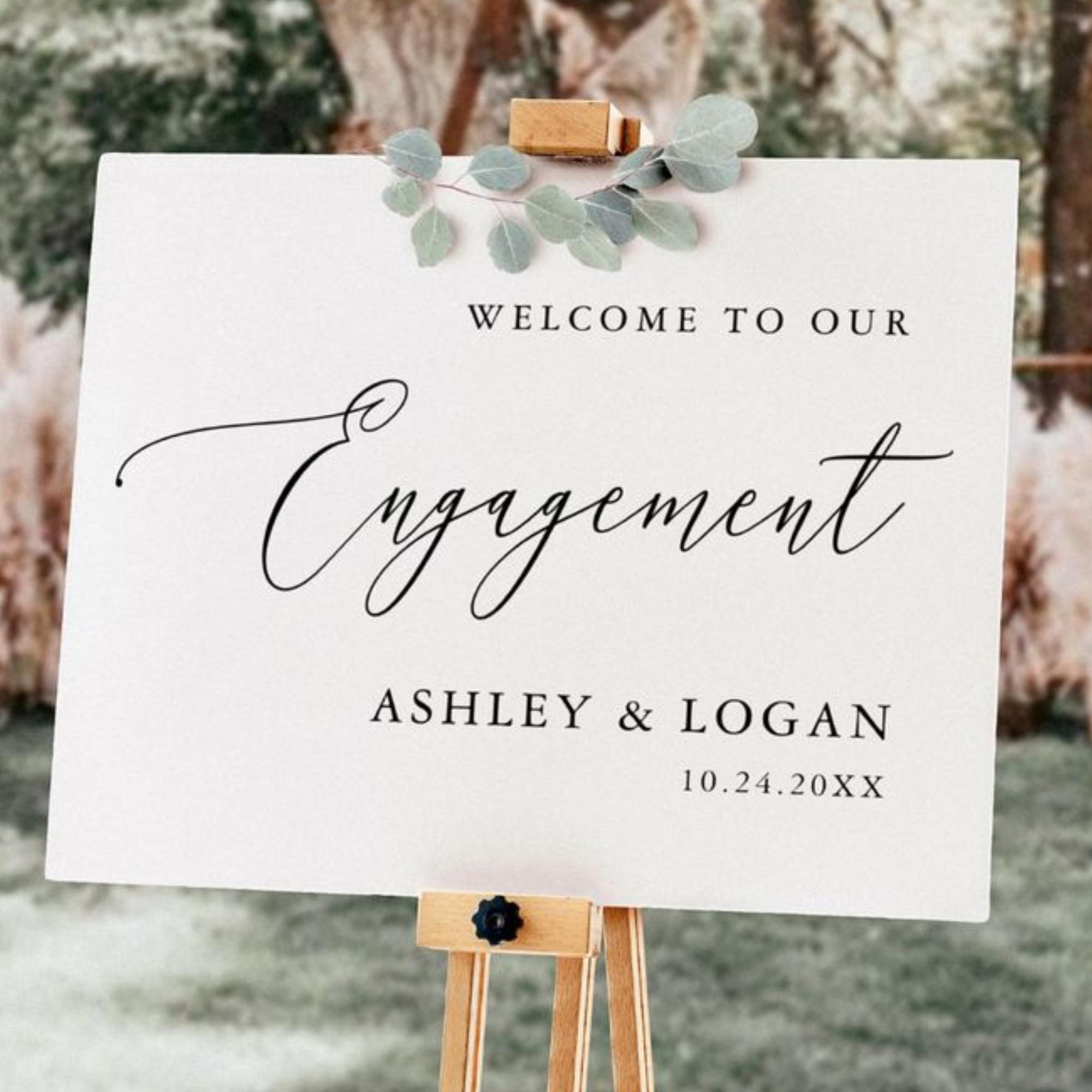 We Are Engaged Acrylic Sign | Custom Engagement Signs | Engagement ...