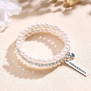 パーソナライズされたSomething Blueブーケチャームブレスレット、Something Blueブレスレット、花嫁のためのSomething Blue、ブライダルシャワーギフト、カスタムネームブレスレット