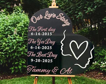 Heart Acrylic Wedding Welcome Signs, Custom Acrylic Party Welcome Sign, Wedding Signage, Engagement Sign, Reception Sign Wedding decor