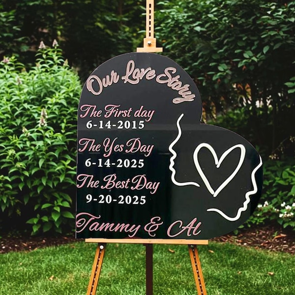 Heart Acrylic Wedding Welcome Signs, Custom Acrylic Party Welcome Sign, Wedding Signage, Engagement Sign, Reception Sign Wedding decor