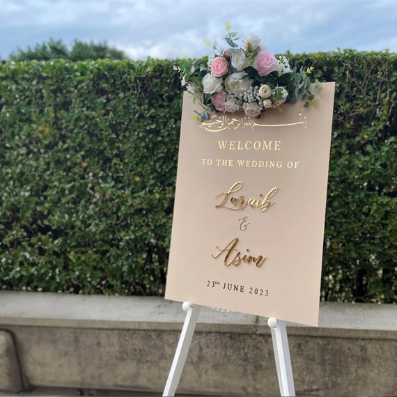 Bismillah Acrylic Wedding Nikkah Signs, Custom Acrylic Wedding Welcome Sign, Wedding Signage, Engagement Sign, Reception Sign Wedding decor