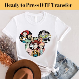 Toy Story Character DTF Transfer, Disney Ready To Press, Mickey Heat Transfer, Disneyland Trip DTF, Disneyworld Transfer, Disney Family DTF