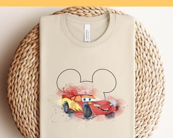 Disney Cars aquarel Lightning McQueen DTF, Cars DTF, Cars Movie Heat Transfer, Disney Ready To Press, Disney Pixar DTF, Disney Trip DTF,