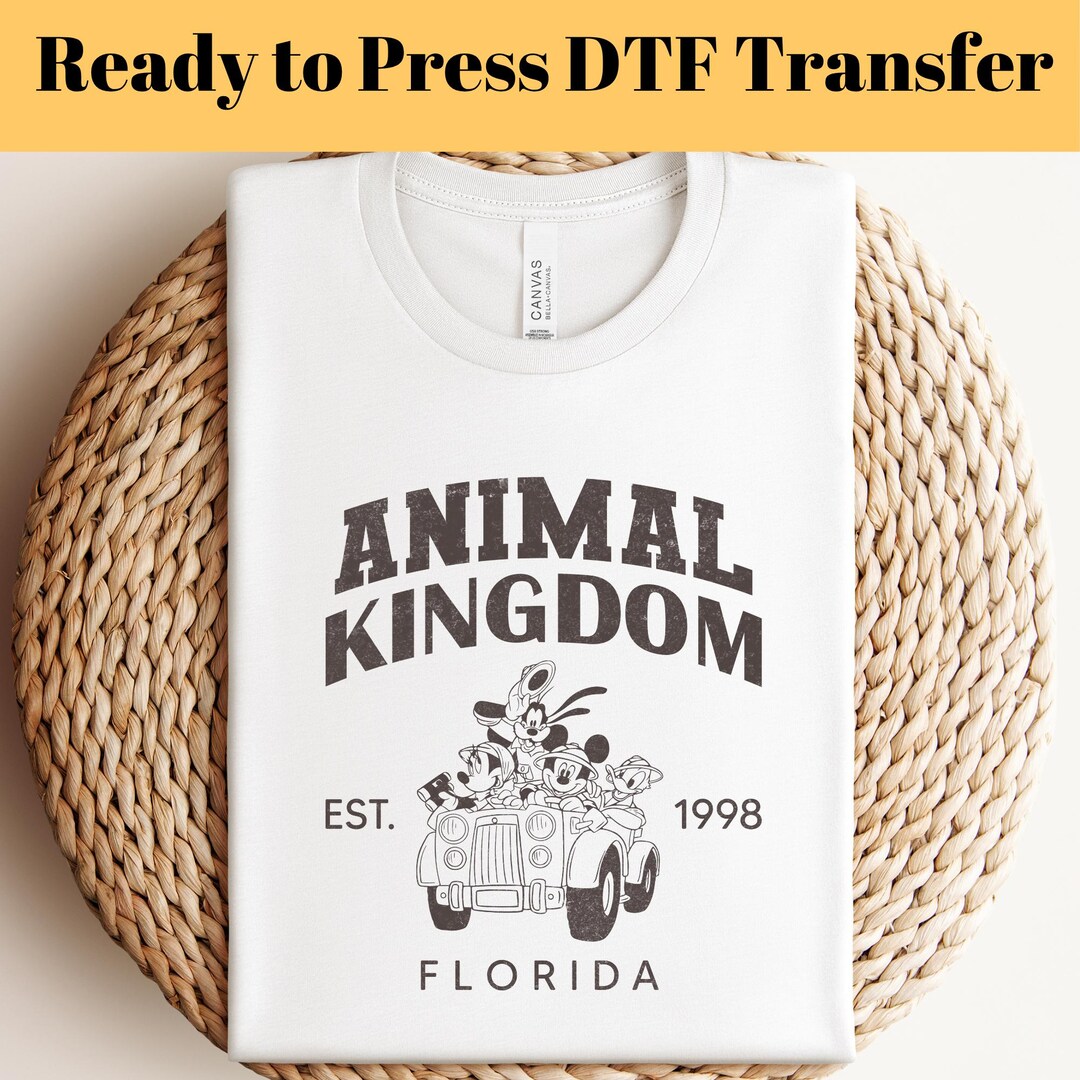 Disney Animal Kingdom DTF Transfer, Mickey and Friends Safari
