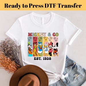 Mickey And Company With Texture, Disney Transfers, Ready to Press, Personalized DTF Transfers, Disney Gifts, Heat Press DTF Transfers