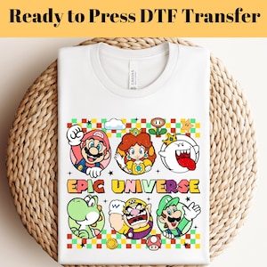 Epic Universe Mario DTF Transfer, Pastel Retro Design, Mario Bros Ready to Press, Disney DTF Transfer, Epic Universe Dtf Press, Mario DTF