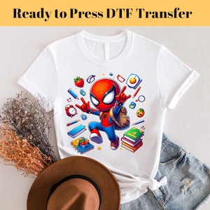 Spiderman Back to school Dtf, Ready To Press Transfers - Shipped Direct To Film,Back to school, School doodles, teacher dtf,gift
