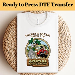 Retro Disney Animal Kingdom DTF Transfer, Mickey Safari dtf, Ready To Press, Disneyworld DTF Print, Disney Heat Press DTF, Disney Trip dtf