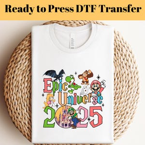 Epic Universe Mario DTF Transfer, Pastel Retro Design, Mario Bros Ready to Press, Disney DTF Transfer, Epic Universe Dtf Press, Mario DTF
