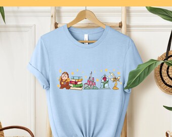 Disney Princess Belle DTF, Ready to Press , Beauty and the Beast Print, Heat Press DTF Transfer,Disney Princess Shirts, Candles Flower DTF