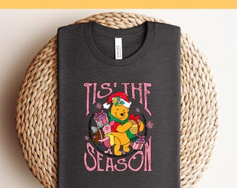 Winnie Puuh Weihnacht-DTF-Transfer: 'Tis the Season, fertig zum Pressen