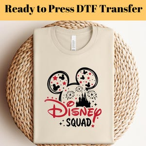 Custom Disney Squad Ready To Press DTF, 2025 Disney Trip Dtf, Family Disney Trip Dtf, Matching Disney Shirts Transfer, Disney Kids Shirts