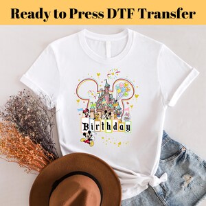 Disney Birthday DTF Transfer, Ready to Press, Castle DTF Transfers, Happy Birthday Heat Press, Birthday Era DTF Transfer, birthday gift