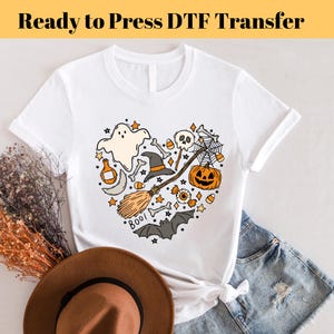 Cute Ghost Halloween DTF, Boujee Cute Ghost Pronto para Pressionar Transferência DTF, Transferência DTF de Outono de Halloween, Transferência de Calor, Presente de Halloween