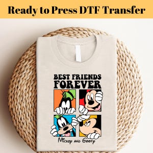 Mickey And Friends, Disney Transfers, Ready to Press, Personalized DTF Transfers, Disney Gifts, High Quality, Heat Press DTF Transfers