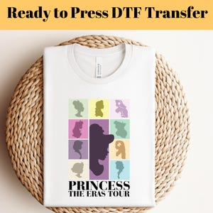 Prinzessin Eras Tour DTF, Disney Princess Tour T-Shirt, Disney Princess Charaktere DTF, Disney Girl Trip Shirt, Disneyland Shirt, fertig zum Pressen