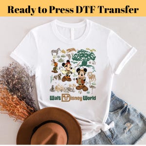 Disney Animal Kingdom DTF Transfer, Mickey Safari Ready To Press, Walt Disney DTF Print, Disneyland Heat Press DTF, Cold Peel Dtf, gift